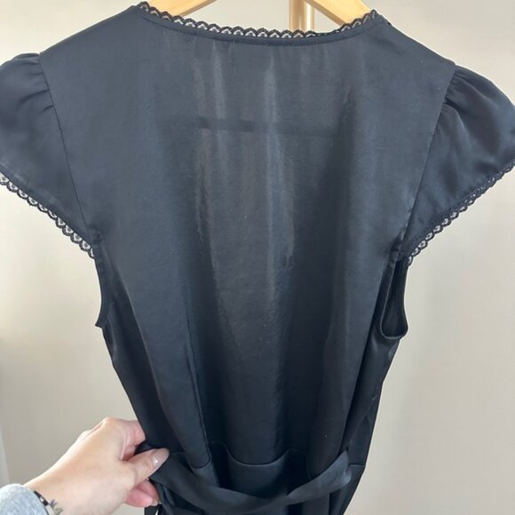 Wilfred Aritzia Lace Wrap Dress Black XS - Picture 6 of 7